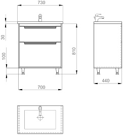 Ceruttispa Мебель для ванной Мессина 70 – фотография-6